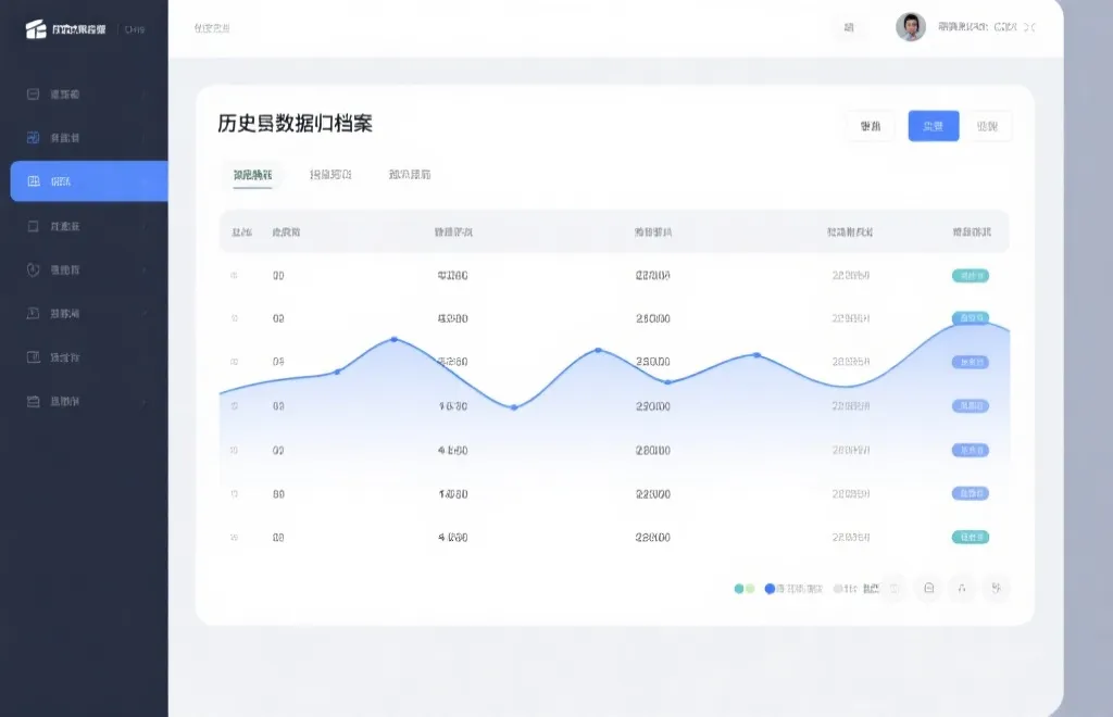 历史数据归档界面，简洁直观